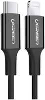 Кабель интерфейсный UGREEN 60751 USB-C to Lightning M / M nickel plating ABS shell, 1 м, черный