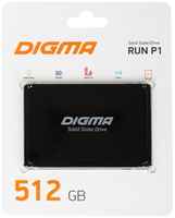 Накопитель SSD 2.5'' Digma DGSR2512GP13T Run P1 512GB SATA 6Gb/s 3D TLC 500/400MB/s MTBF 2M TBW 250