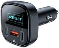 Зарядное устройство автомобильное ACEFAST B5 101W, USB Type-C/USB Type-C/USB Type-A с умным OLED дисплеем, чёрное