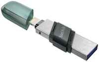 Накопитель USB 3.1 64GB SanDisk SDIX90N-064G-GN6NN Flip iXpand, зелёный / серебро