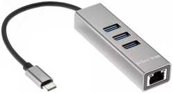 Адаптер сетевой Telecom TA311C USB 3.1 Type-C / RJ-45 1000Mbps / 3*USB3.0, Aluminum Shell, 0.2m