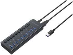 Концентратор Harper HUB-10MB Black 10*USB 3.2, USB 3.0  /  Type-C, до 5 Гб / с