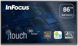 Интерактивная панель InFocus INF8650 86″, 3840x2160/60 Hz, ИК тачскрин 20 касаний, 400cd/m2, 5000:1, 4GB DDR4, 32GB, Android 9.0, колонки 2*20 Вт, пул