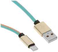Кабель интерфейсный mObility УТ000023428 брелок, USB/Type-C, 25 см, голубой