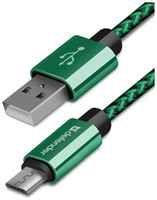 Кабель интерфейсный Defender USB08-03T USB/micro-USB, 1м, оплётка, зелёный