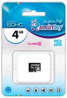 Карта памяти MicroSDHC 4GB SmartBuy SB4GBSDCL10-00 class 10 (без адаптеров)