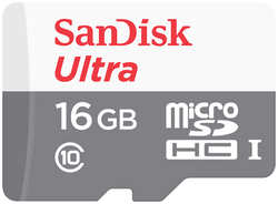 Карта памяти MicroSDHC 16GB SanDisk SDSQUNS-016G-GN3MN Ultra Android 80MB / s Class 10