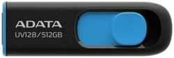 Накопитель USB 3.2 512GB ADATA AUV128-512G-RBE Gen1 Black / Blue, Performance (Max.): Up to 100MB / s read