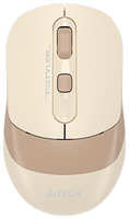Мышь Wireless A4Tech Fstyler FG10CS Air бежевая / коричневая, оптическая, 2000dpi, silent, USB, 4but (1968101) (FG10CS AIR CAFE LATTE)
