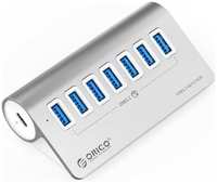 Концентратор Orico ORICO-M3U7-10-SV-BP 7*USB-A 3.2 Gen1, вход USB-C 3.2 Gen1, кабель 1м, серебристый