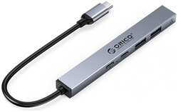 Разветвитель Orico ORICO-BHC1-5CP-GY-BP 1*USB-A 3.0, 5 Гбит/с, 2*USB-A 2.0, 480 Мбит/с, 1*USB-C PD 60 Вт, 1*USB-C 2.0, 480 Мбит/с, подключение через U