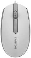 Мышь Canyon M-10 CNE-CMS10WG проводная с эффектом плавного скольжения, кабель: 1.5 м., 3 кнопки, 1000 DPI, белый / серый