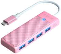 Разветвитель Orico PAPW4A-U3-015-PK-EP с 4xUSB-A 3.0, 5 Гбит / с, подключение через USB-C, кабель 0,15м, розовый (ORICO-PAPW4A-U3-015-PK-EP)