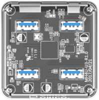 Концентратор Orico MH4U-U3-03-CR 4xUSB 3.0 Type-A, вход micro USB 3.0, прозрачный (ORICO-MH4U-U3-03-CR)