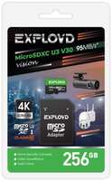 Карта памяти MicroSDXC 256GB Exployd EX256GCSDXC10-U3-V30 Class 10 Vision UHS-I U3 V30 (95 Mb / s) + SD адаптер
