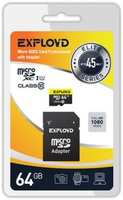 Карта памяти MicroSDXC 64GB Exployd EX064GCSDXC10UHS-1-ElU3 w Class 10 Premium UHS-I U3 (95 Mb/s) бе