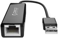 Адаптер Orico ORICO-UTK-U2-BK-BP USB-A 2.0(m)/RJ45(f), черный