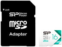 Карта памяти MicroSDHC 16GB Silicon Power SP016GBSTHBU1V21SP Elite Class 10 UHS-I U1 100Mb / s (SD адаптер)