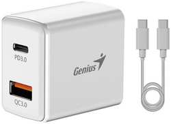 Зарядное устройство сетевое Genius PD-20ACP 32590009400 (20Вт) + кабель (USB-C -> USB-C) USB-C+USB-A output: DC 5V / 3A, 1 метр.