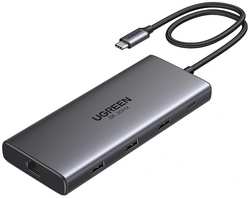 Конвертер UGREEN CM639 15534_ Revodok Pro 10-in-1 8K/30Hz USB-C to 1*USB3.0/2*USB2.0/USB-C3.0/2*HDMI/RJ45 Gigabit/SD/TF/PD. Цвет: