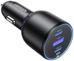 Зарядное устройство автомобильное UGREEN EC705 35025_ 2*USB-C PD+USB-A 130W Fast Car Charger. Цвет: