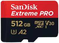 Карта памяти MicroSDXC 512GB SanDisk SDSQXCD-512G-GN6MA Class 10 UHS-I A2 C10 V30 U3 Extreme Pro (SD адаптер) 200MB/s