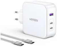 Зарядное устройство сетевое UGREEN CD289 15339_ Nexode USB-A/2*USB-C, 140W, с кабелем USB-C к USB-C, 2м