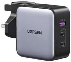 Зарядное устройство сетевое UGREEN CD296 90409 USB-A/2*USB-C GaN, 65W со сменными вилками, космос