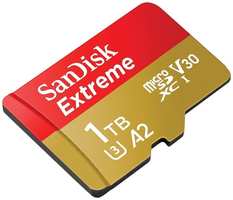 Карта памяти MicroSDXC 1024GB SanDisk SDSQXAV-1T00-GN6MN EXTREME Class 10, UHS-I, W130, R 190 МБ / с, без адаптера на SD