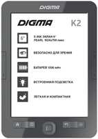 Электронная книга Digma K2G 6″ E-ink HD Pearl 758x1024 600MHz/4GB/microSDHC/подсветка дисплея серая