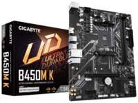 Материнская плата mATX GIGABYTE B450M K (AM4, AMD B450, 2*DDR4 (3600), 4*SATA 6G RAID, M.2, 2*PCIE, Glan, HDMI, 4*USB 3.2, 2*USB 2.0)