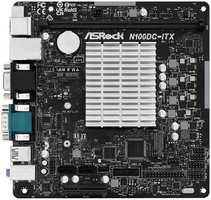 Материнская плата mini-ITX ASRock N100DC-ITX (N100, DDR4 (3200), 2*SATA 6G, M.2, PCIE, Glan, HDMI, D-Sub, COM, 2*USB 3.2, 4*USB 2.0)