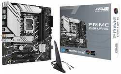 Материнская плата mATX ASUS PRIME B760M-A WIFI D4 (LGA1700, B760, 4*DDR4(4800), 4*SATA RAID, M.2, 3*PCIe, 4*USB 2.0, 2*USB 3.2, BT/WiFi, 2*HDMI/DP, au