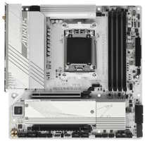 Материнская плата mATX GIGABYTE B650M A ELITE AX ICE (AM5, AMD B650, 4*DDR5 (8000), 4*SATA 6G RAID, 2*M.2, 2*PCIE, 2.5Glan, WiFi, BT, HDMI, DP, USB Ty