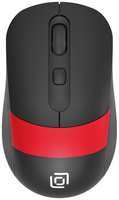 Мышь Wireless Oklick 310MW черная / красная оптическая (3200dpi) USB для ноутбука (4but) (1869093)