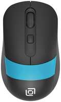 Мышь Wireless Oklick 310MW черная / синяя оптическая (3200dpi) USB для ноутбука (4but) (1869090)