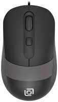 Мышь Oklick 310M черная/серая оптическая (2400dpi) USB для ноутбука (4but) (1869096)