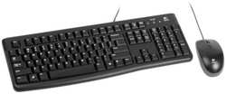 Клавиатура и мышь Logitech Desktop MK121 920-010963 клавиатура: черная, 104 клавиши с защитой от воды, RUS / LAT заводское нанесение, USB 1.5м; мышь: че