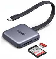 Карт-ридер UGREEN CM898 65095_ магнитный 3-в-1 USB-C/1×SD Card Slot/TF Card Slot Card Reader. Цвет: серый космос