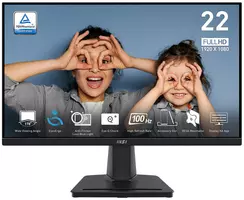 Монитор 21,45″ MSI PRO MP225V 9S6-3PE0CM-015 1920x1080 16:9 1ms(MPRT), 100Hz, VA Flat, 4000:1,100M:1, 300nit, 178/178 HDMI, Tilt, VESA