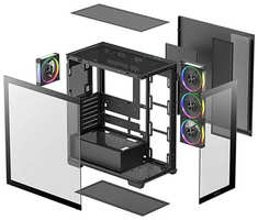 Корпус ATX Deepcool CG580 4F V2 , без БП, боковая панель из закалённого стекла, 2*USB 3.2, USB Type-C
