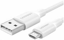 Кабель интерфейсный UGREEN US289 USB 2.0 A to Micro USB Nickel Plating, длина: 0,5м Цвет: белый