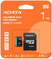 Карта памяти MicroSDXC 1024GB ADATA AUSDX1TUI3V30SA2-RA1 Class 10 UHS-I U3 V30S A2 100/80 MB/s (SD адаптер)