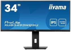 Монитор 34″ Iiyama ProLite XUB3493WQSU-B5 черный, IPS, 3440x1440, 75Hz, 4ms, 1000:1, 400cd / m2, 178° / 178°, HDMI M / M, матовая HAS Piv, FreeSync, DP, USB