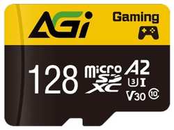 Карта памяти 128GB AGI AGI128GGSTF138 microSDXC C10 UHS-I V30 A2 100/70 MB/s black SD адаптер