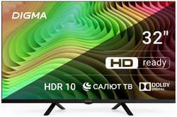 Телевизор LED Digma DM-LED32SBB34 32″ Салют ТВ Frameless Metal HD 60Hz DVB-T DVB-T2 DVB-C DVB-S DVB-S2 USB WiFi Smart TV