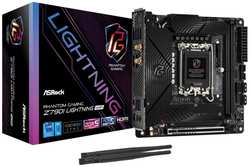 Материнская плата mini-ITX ASRock Z790I LIGHTNING WIFI (LGA1700, Z790, 2*DDR5 (4400), 3*SATA 6G RAID, PCIe, M.2, WiFi, BT, 5*USB 3.2, USB Type-C, HDMI