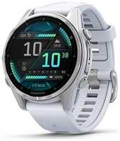 Часы Garmin Fenix 8 AMOLED 010-02903-00 43мм, белый ремешок, серебристые