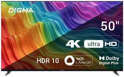 Телевизор LED Digma DM-LED50UBB33 50″ Яндекс.ТВ Frameless Metal черный 4K Ultra HD 60Hz DVB-T DVB-T2 DVB-C DVB-S DVB-S2 USB WiFi Smart TV