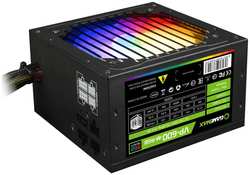 Блок питания ATX GameMax VP-600-RGB 600W, APFC, 80+, 120mm fan, Ultra quiet